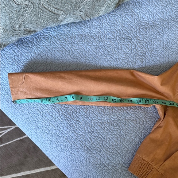 J Brand Natural Leather Cropped Bomber Jacket - Picture 9 of 11